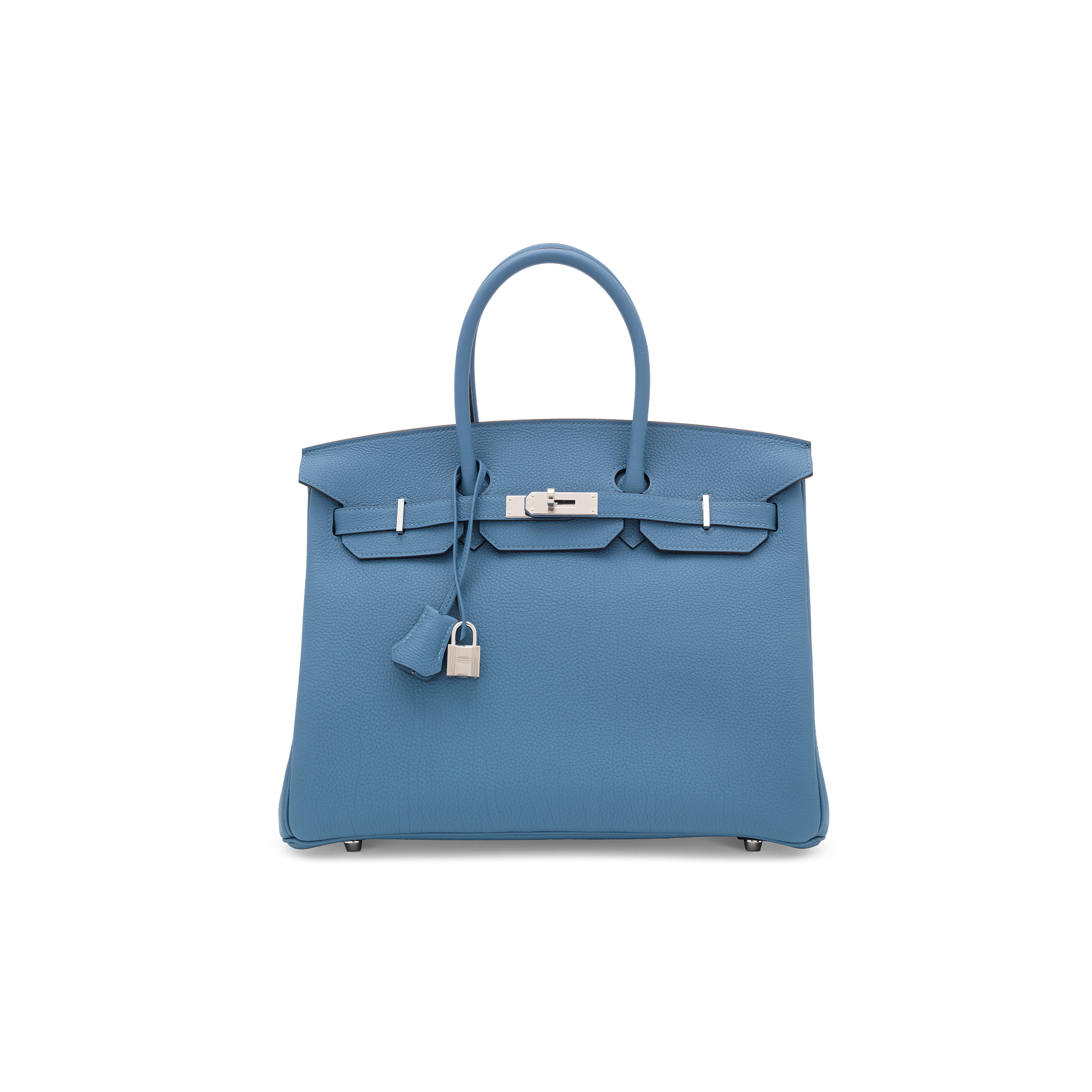 HERMES MASTER BIRKIN 30 EPSOM LEATHER AGATE BLUE SILVER BUCKLE HANDBAG 3101504 (30*23*15cm)